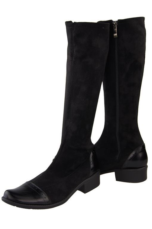 Obuwie Kozaki Damskie Oficerki z zamkiem rozciągliwy stecz 477 ElitaBut