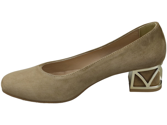 Comfortable Women's Shoes Pumps with Decorative Heel Natural Suede Leather 219 From ElitaBut