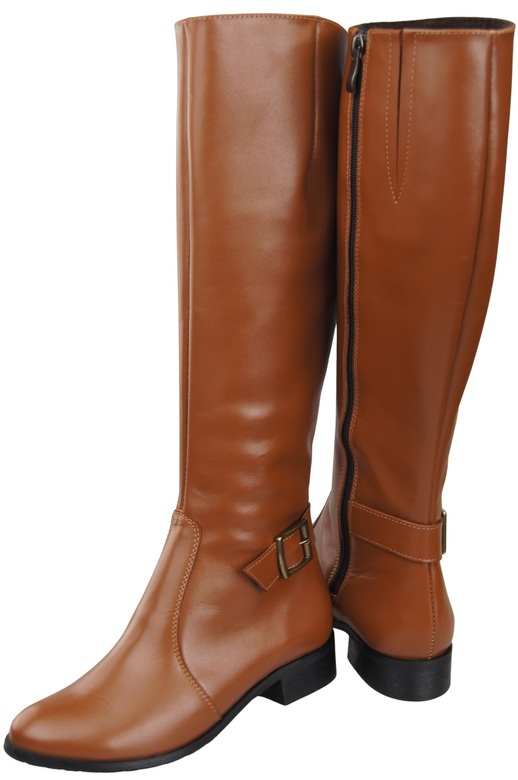 Women’s leather boots, lined officer boots, flat 225 ElitaBut