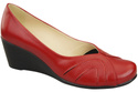 Buty na Koturnie Czerwone Czółenka Damskie z Naturalnej Skóry 828 ElitaBut