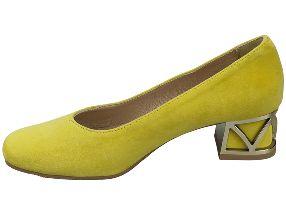 Comfortable Women's Shoes Pumps with Decorative Heel Natural Suede Leather 219 From ElitaBut