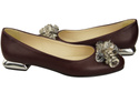 Women's Pumps with Crystals Flat Natural Leather 216 ElitaBut