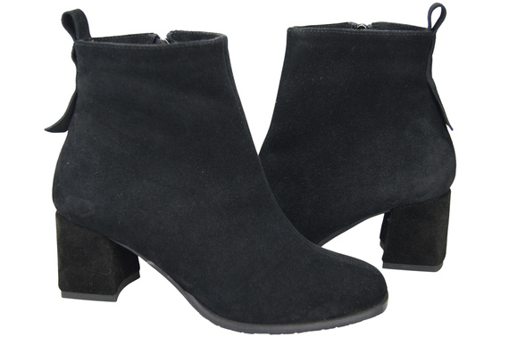 Women’s ankle boots in genuine suede leather, stable block heel, with zipper – 224 ElitaBut