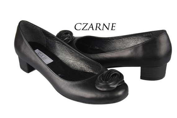 Obuwie Damskie Czółenka skóra naturalna Czarne 704 ElitaBut