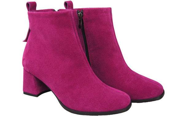 Women’s ankle boots in genuine suede leather, stable block heel, with zipper – 224 ElitaBut