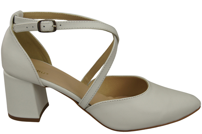 Elegant Leather Sandals with Open Sides on a Stable Heel 218 ElitaBut