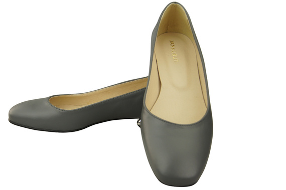 Flat Women's Shoes Pumps Decorative Heel Natural Leather 209 ElitaBut