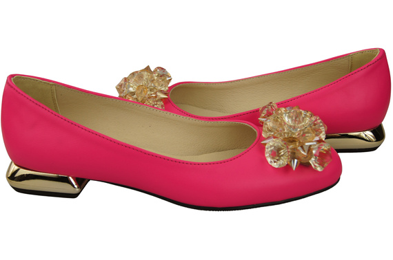 Women's Pumps with Crystals Flat Natural Leather 216 ElitaBut