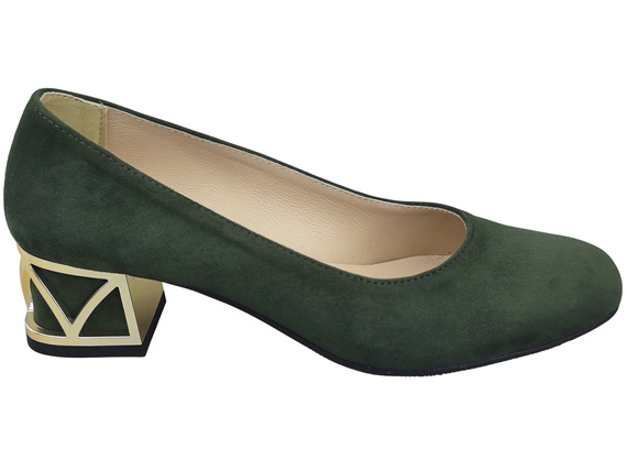 Comfortable Women's Shoes Pumps with Decorative Heel Natural Suede Leather 219 From ElitaBut