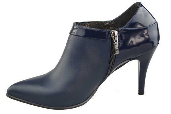 Obuwie Półbuty Damskie skóra naturalna Granatowe 865 ElitaBut