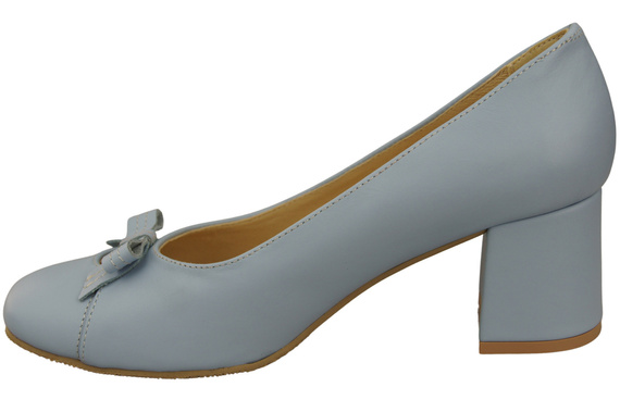 Women's Pumps with a Bow, Natural Leather and Low Heel 203 ElitaBut