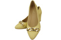 Classic Women's  Pumps Shoes made of Natural Leather with a Gold Decorative Chain 200 ElitaBut