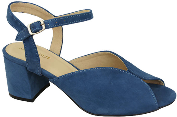Obuwie Damskie Sandały Niebieskie skóra naturalna Zamszowa 185 ElitaBut