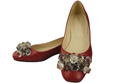 Women's Pumps with Crystals Flat Natural Leather 216 ElitaBut