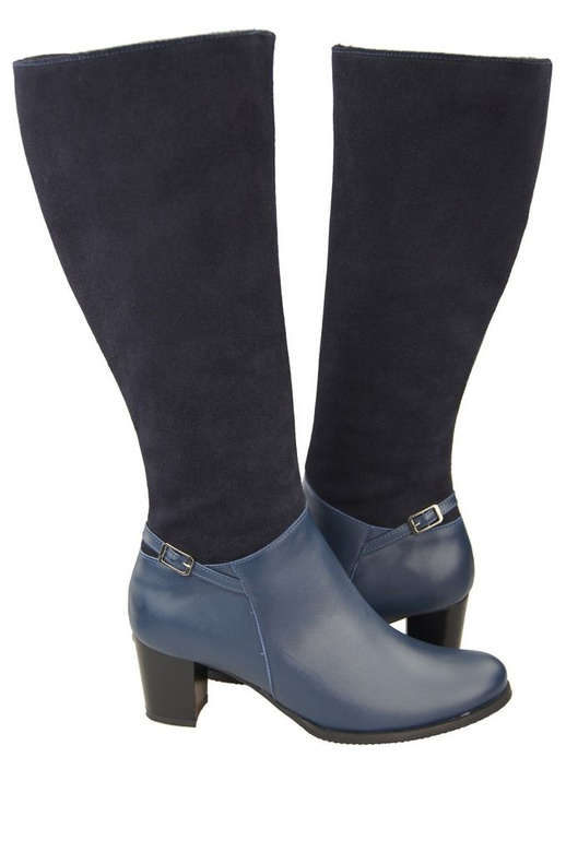 Obuwie Kozaki Damskie skóra naturalna 101 Granat ElitaBut