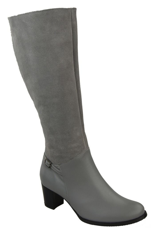 Obuwie Kozaki Damskie skóra naturalna 101 Popiel ElitaBut