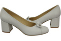 Women's Pumps with a Bow, Natural Leather and Low Heel 203 ElitaBut