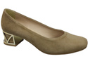 Comfortable Women's Shoes Pumps with Decorative Heel Natural Suede Leather 219 From ElitaBut