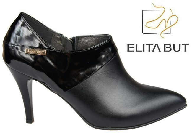 Obuwie Półbuty Damskie skóra naturalna Czarne 865 ElitaBut