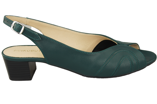 Obuwie Damskie Sandały  skóra naturalna Malachitowe 991 ElitaBut