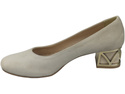 Comfortable Women's Shoes Pumps with Decorative Heel Natural Suede Leather 219 From ElitaBut