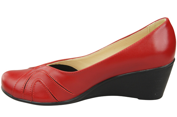 Women's Black Natural Leather Wedge Pumps 828 ElitaBut