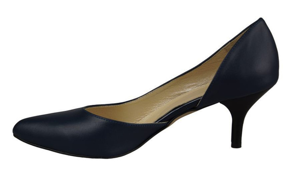 Obuwie Damskie Czółenka skóra naturalna Granatowe 900 ElitaBut