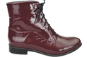 Obuwie Botki  Damskie Bordo Lakierowane  Wiosna/Jesień skóra naturalna 155 L  ElitaBut