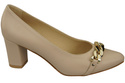 Classic Women's  Pumps Shoes made of Natural Leather with a Gold Decorative Chain 200 ElitaBut