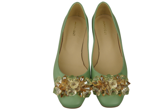 Women's Pumps with Crystals Flat Natural Leather 216 ElitaBut