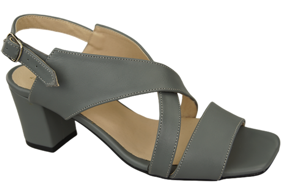 Obuwie Damskie Sandały Popielate Skóra Naturalna 149 ElitaBut