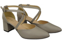 Elegant Leather Sandals with Open Sides on a Stable Heel 218 ElitaBut