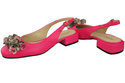 Obuwie Damskie Sandały Neonowy Róż z Kryształkami Skóra naturalna 215 ElitaBut