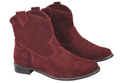Obuwie Botki Damskie Bordowe Wiosna / Jesień skóra naturalna welurowa 132 L ElitaBut