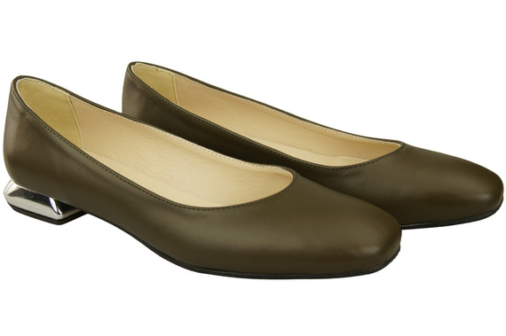 Flat Women's Shoes Pumps Decorative Heel Natural Leather 209 ElitaBut