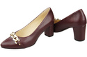 Classic Women's  Pumps Shoes made of Natural Leather with a Gold Decorative Chain 200 ElitaBut