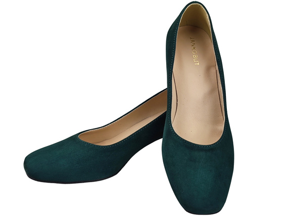 Comfortable Women's Shoes Pumps with Decorative Heel Natural Suede Leather 219 From ElitaBut