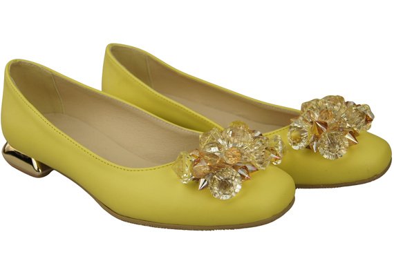 Women's Pumps with Crystals Flat Natural Leather 216 ElitaBut