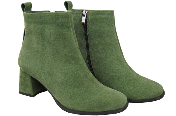 Women’s ankle boots in genuine suede leather, stable block heel, with zipper – 224 ElitaBut