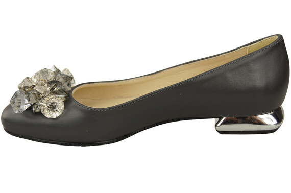 Women's Pumps with Crystals Flat Natural Leather 216 ElitaBut