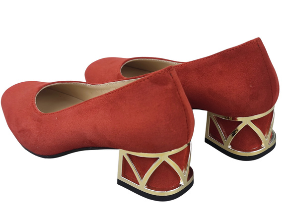 Comfortable Women's Shoes Pumps with Decorative Heel Natural Suede Leather 219 From ElitaBut