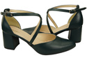 Elegant Leather Sandals with Open Sides on a Stable Heel 218 ElitaBut