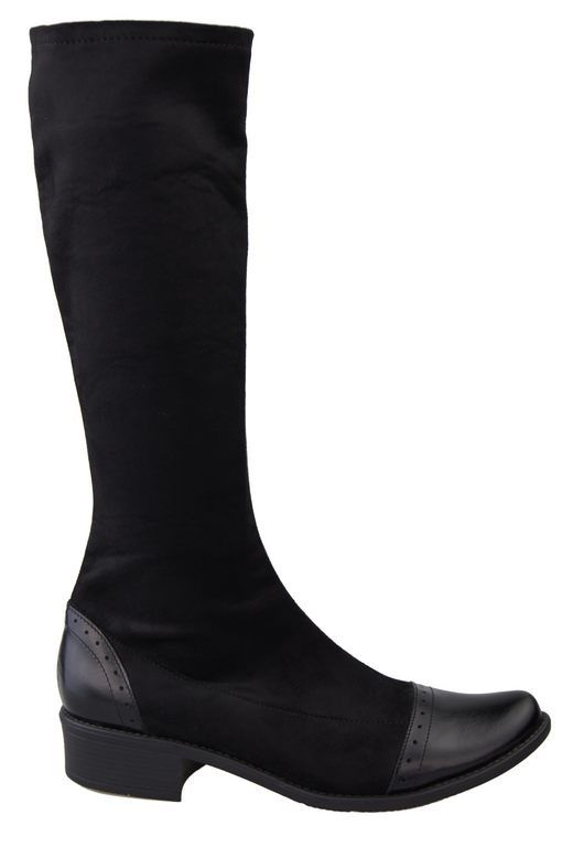 Obuwie Kozaki Damskie Oficerki z zamkiem rozciągliwy stecz 477 ElitaBut