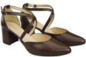 Elegant Leather Sandals with Open Sides on a Stable Heel 218 ElitaBut