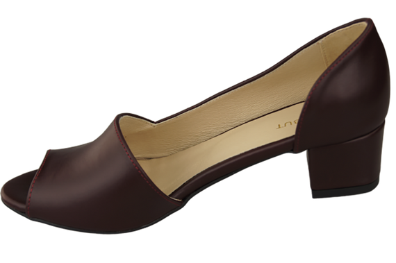 Obuwie Damskie Sandały Bordowe Skóra Naturalna 147 ElitaBut