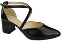 Elegant Leather Sandals with Open Sides on a Stable Heel 218 ElitaBut