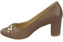 Classic Women's  Pumps Shoes made of Natural Leather with a Gold Decorative Chain 200 ElitaBut