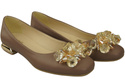 Women's Pumps with Crystals Flat Natural Leather 216 ElitaBut