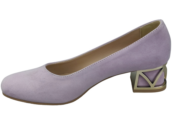 Comfortable Women's Shoes Pumps with Decorative Heel Natural Suede Leather 219 From ElitaBut