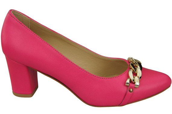 Classic Women's Pumps Shoes made of Natural Leather with a Gold Decorative Chain 200 ElitaBut